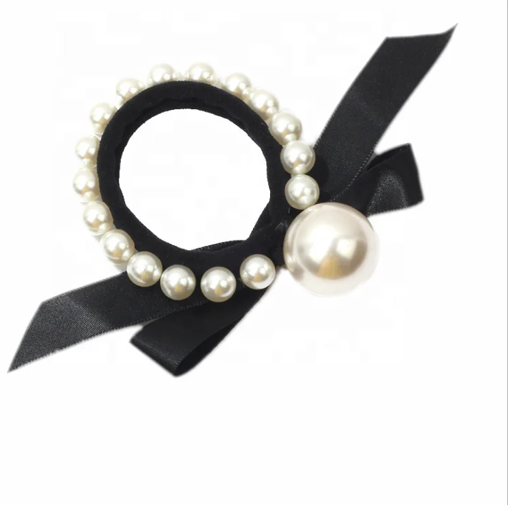 Women Girls Pearl Hair Band Ring Rope Rubber Band Ponytail Holder Headpiece Hot
