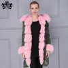 green with pink fur