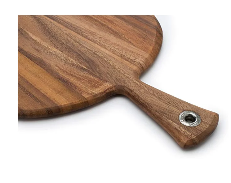 Mountain Woods Small Brown Acacia Wood Pizza Peel - 18.38 x 13 x 0.375