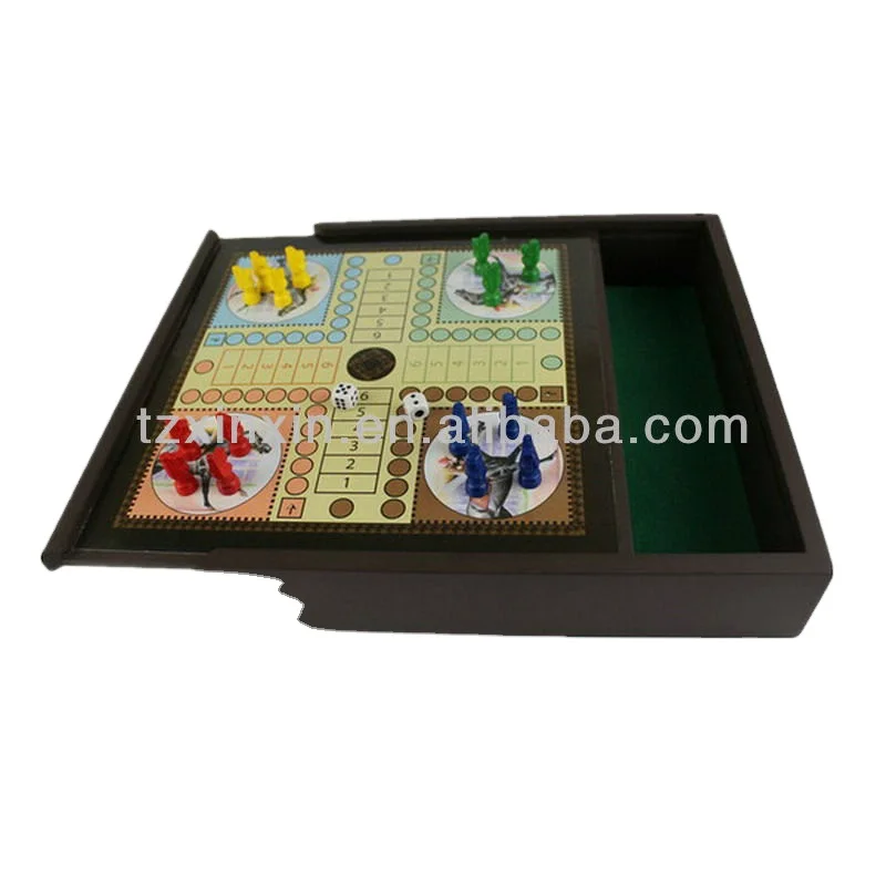 Relaxdays Ludo Gioco da Tavolo XXL, Ampio Campo con 16 Pedine, 2