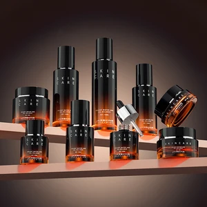 Luxury Cosmetics Glass Bottle Set for Skin Care 4oz 1oz 50ml Serum Toner and Jar for Cream Eye Drops