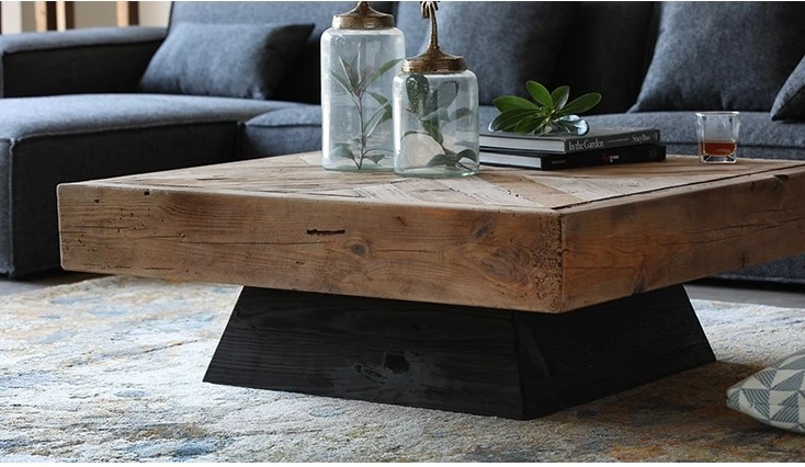 Rustic Wood Square Coffee Table | BlueSkyHome UK