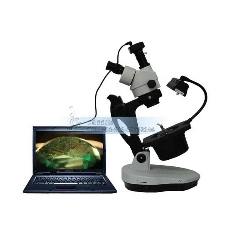 VGM600A Gemological Trinocular Microscope Zoom Jewelry & Gemology Microscopes with Ellipse Base