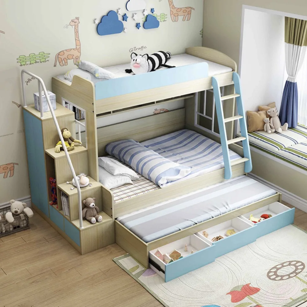 Children Bed Room Furniture Wooden Bunk Bed Child Kids Bunk Bed Set
