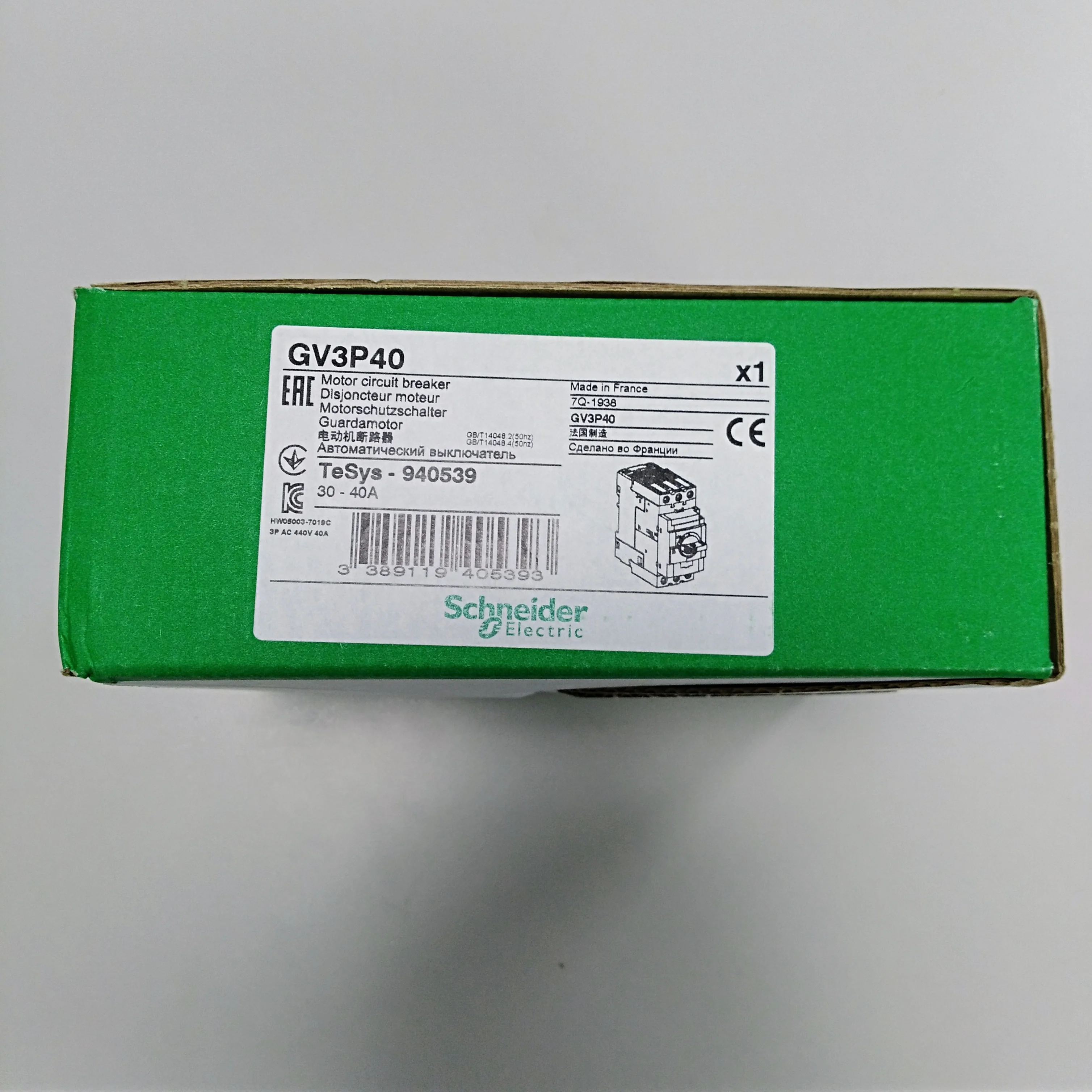
 Автоматический выключатель переменного тока TeSys GV3 3P 40A GV3P40  
