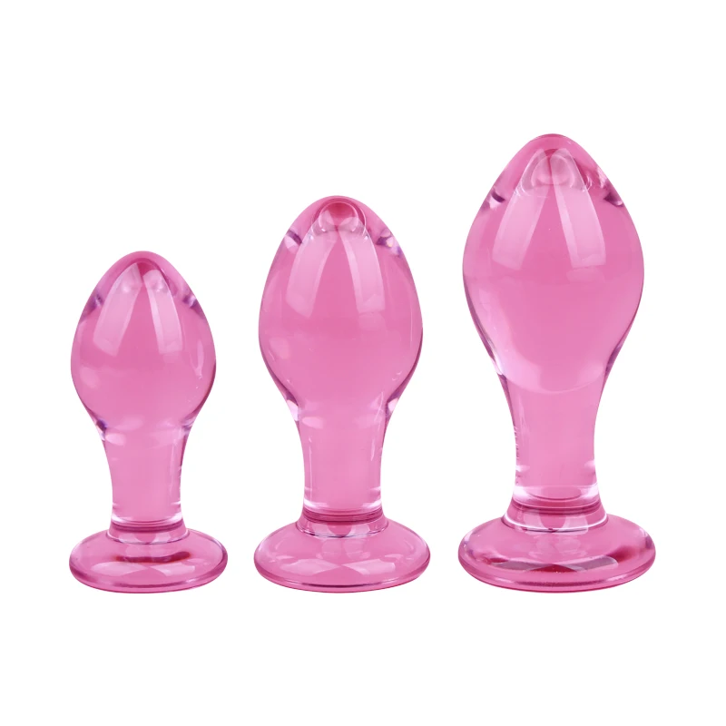 3PCS Set Crystal Men Ass Masturbator Butt Plug Sex Toys Glass Anal Plug Sex  Toy for Men