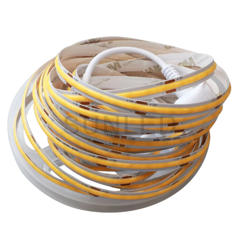 Sunled Factory LED Strip IP20 COB Strip Set Dc12v 300leds w Ww Cw LED COB Strip