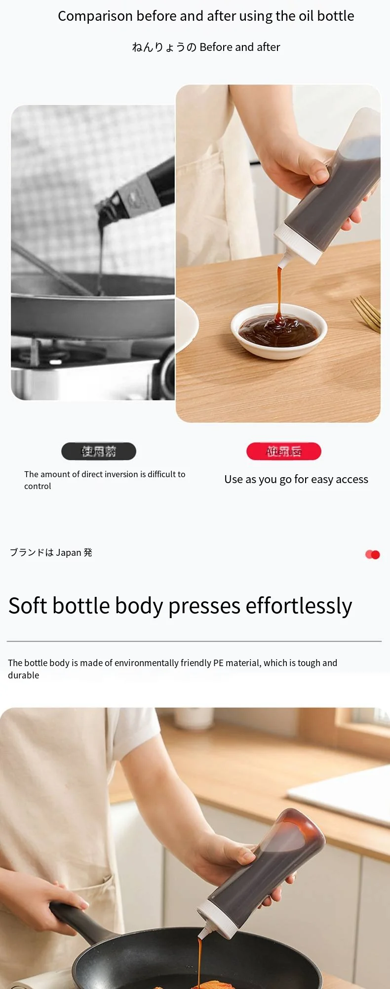 Home commercial kitchen oyster sauce bottle inverted squeeze bottle salad sauce ketchup dispenser bottle oil pot soy sauce manufacture