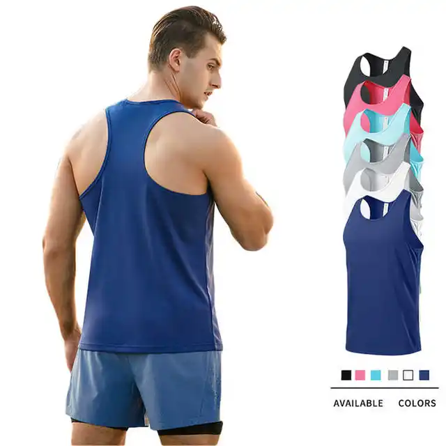 Men's Summer Sports Tank Vest Casual Breathable Athletic Quick Dry T-Shirt for Gym & Outdoor Running Plus Size Fitness Top