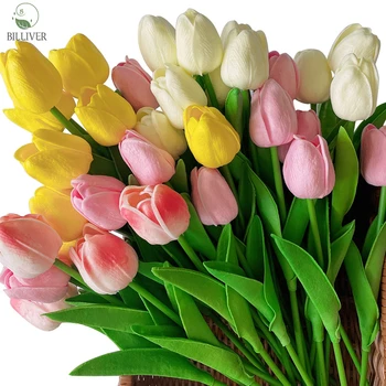 Wholesale Real Touch Artificial Flowers Tulip Flower For Home And Wedding Decoration High Quality Natural Looking Tulip Flower