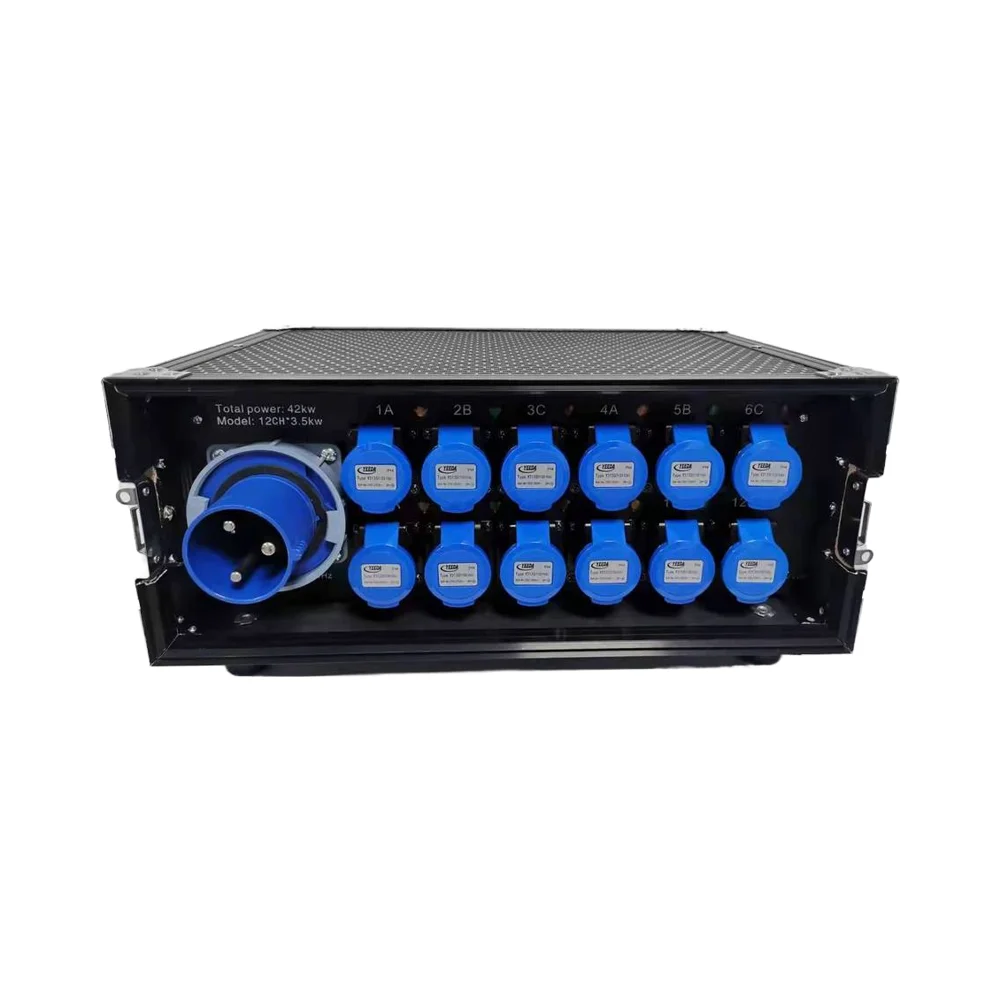 W-18 однофазный 12-канальный развлекательный сценический блок распределения света 63A водонепроницаемый выход из меди ABS-Metal