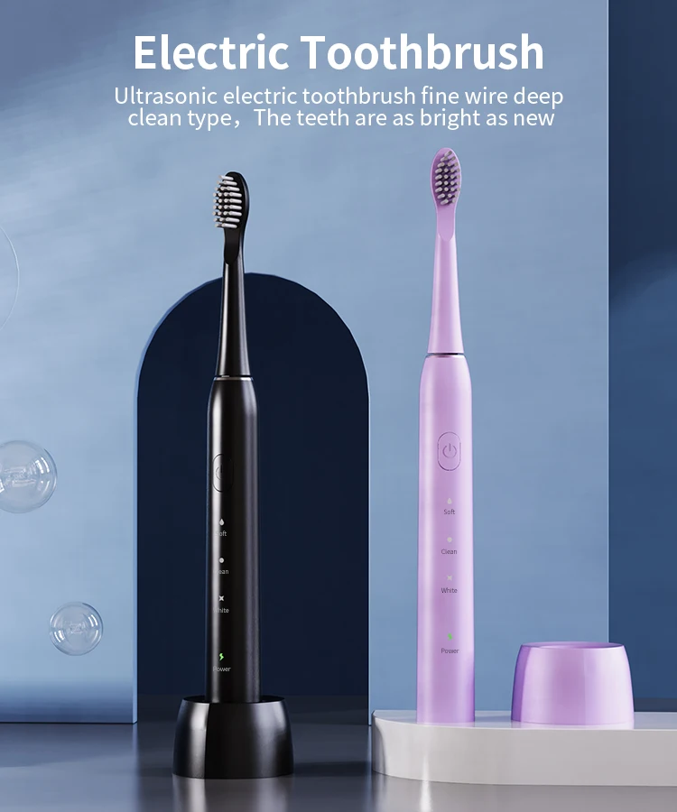 2024 Sonic Vibration Travel Sonic Electric Toothbrush With 2 ...