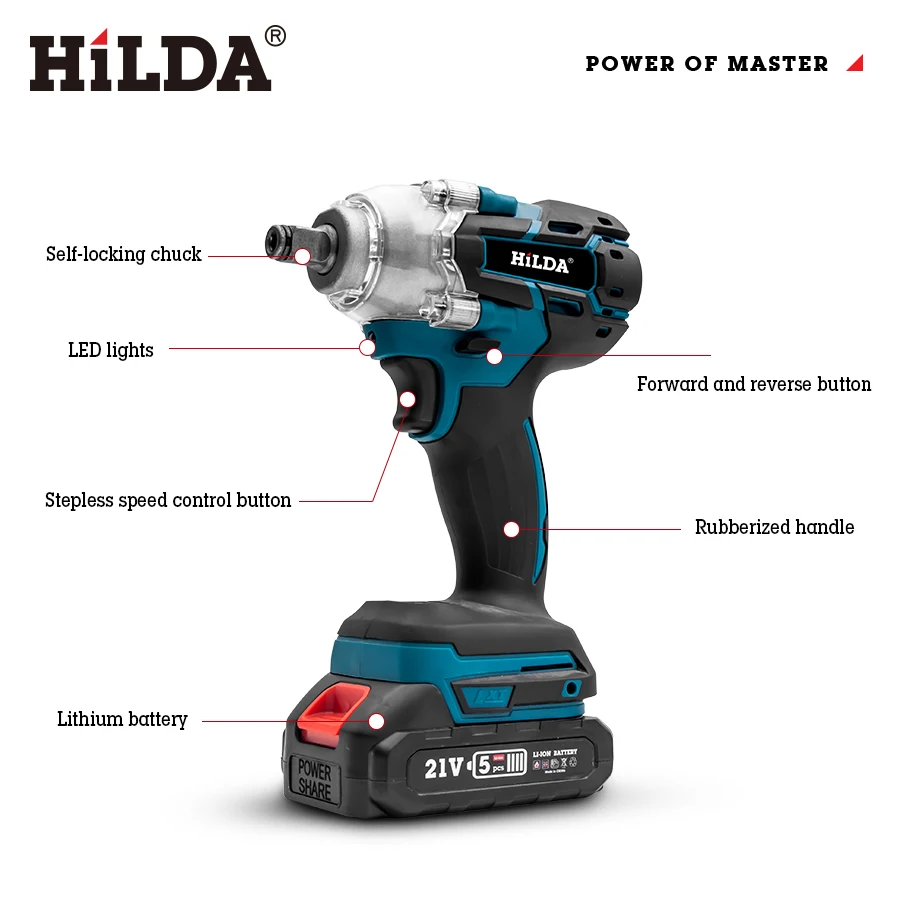 Portable cordless power tool brushless impact wrench battery cordless impact wrench