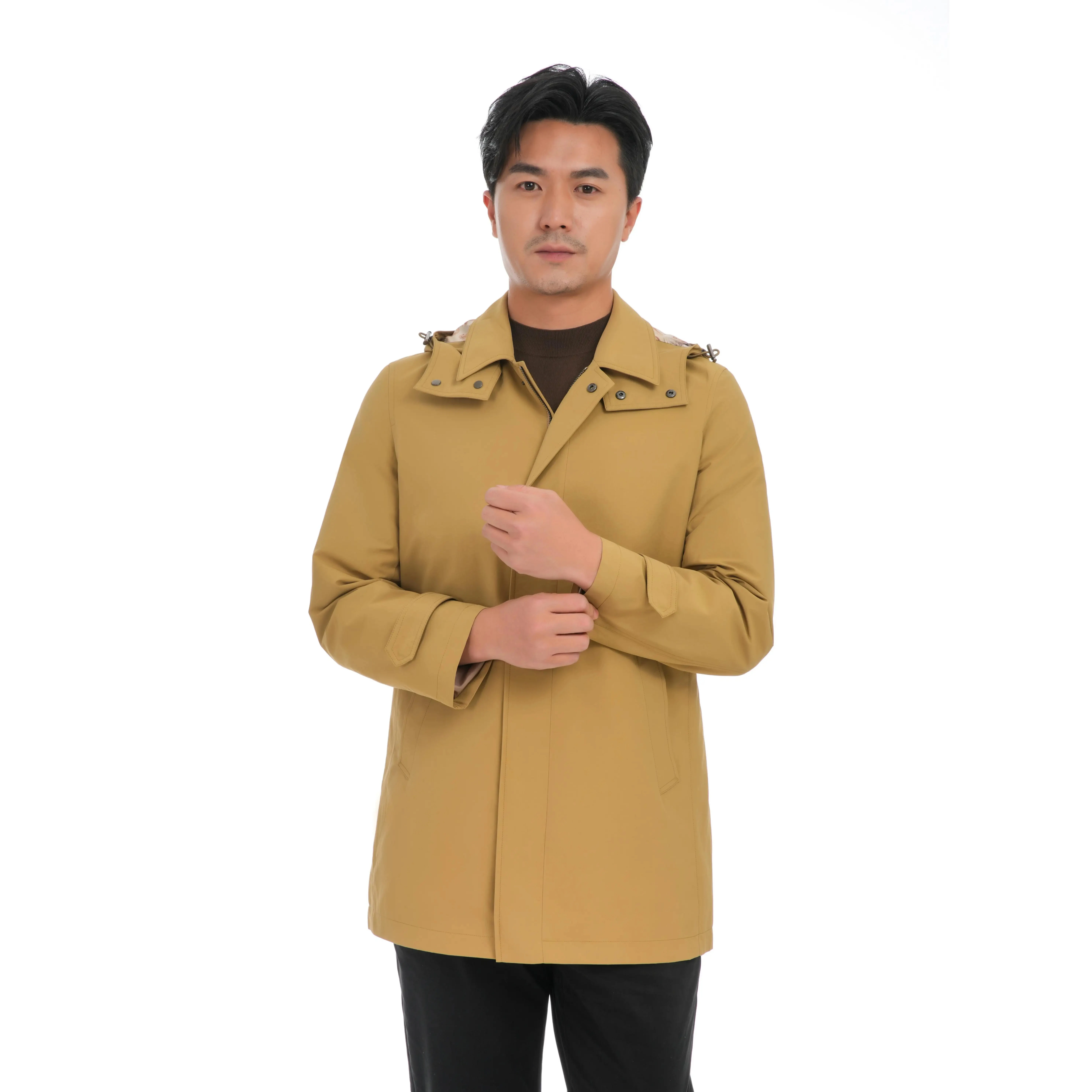 2023 Bosha Custom Men's Long Trench Coat Single-breasted Designer With ...