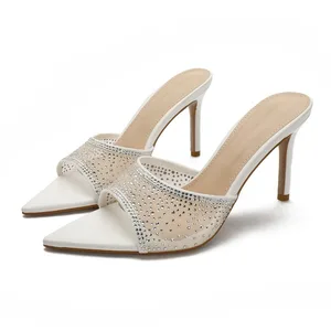 QuiteS 2026 New High Quality Skinny Diamond High-Heeled Slippers Paired Fashionable Pointed High Heels Luxury Shoe for Women