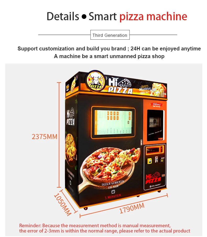 Cheese Pizza Machines Automatic Fast Pizza Making Machine Industrial Price Indoor Pizza Vending
