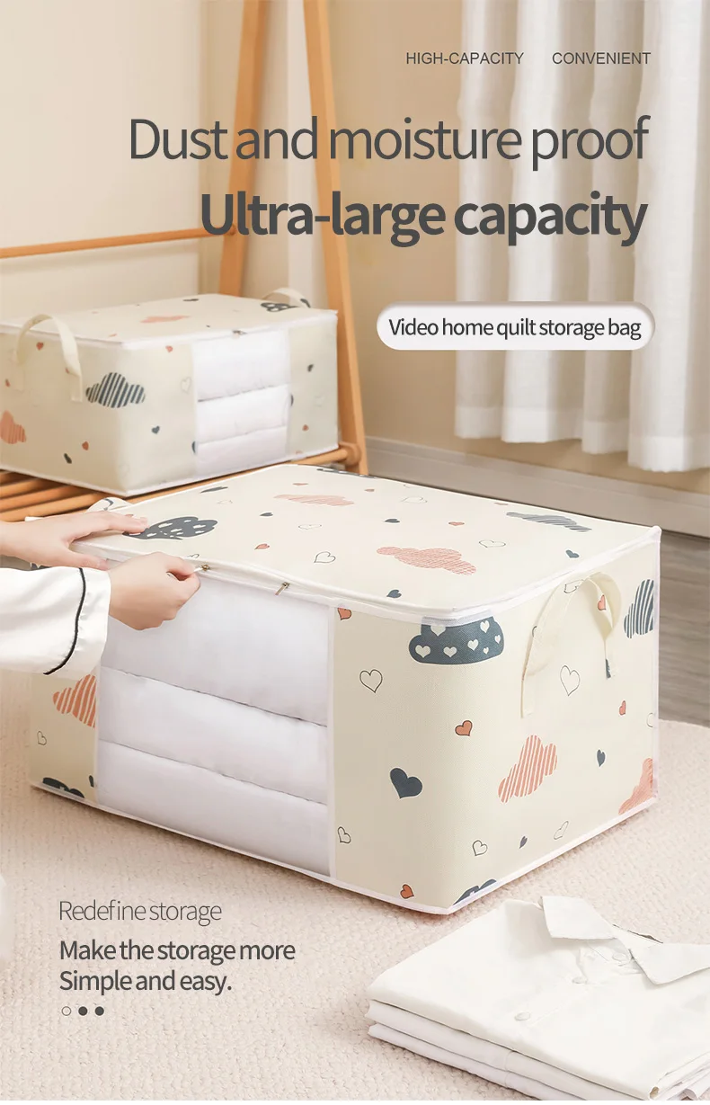 Quilt Storage Bags With Zipper Extra Large Capacity Closet Underbed