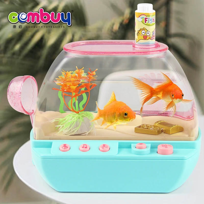 Simulation Night Light Aquarium Interactive Feeding Pet Game Kids Fish tank Toy