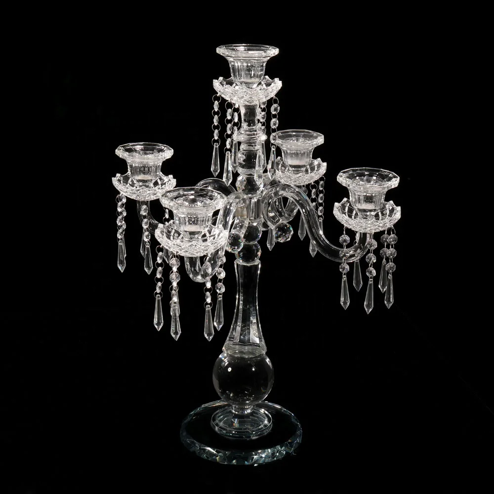 MH-Z168 5 ламп, украшение свадебного стола, хрустальный канделябр со стеклянной трубкой