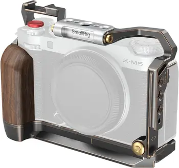 SmallRig Retro Cage for FUJIFILM X-M5, Built-in Wooden Handgrip and Quick Release Plate for Arca - 4892
