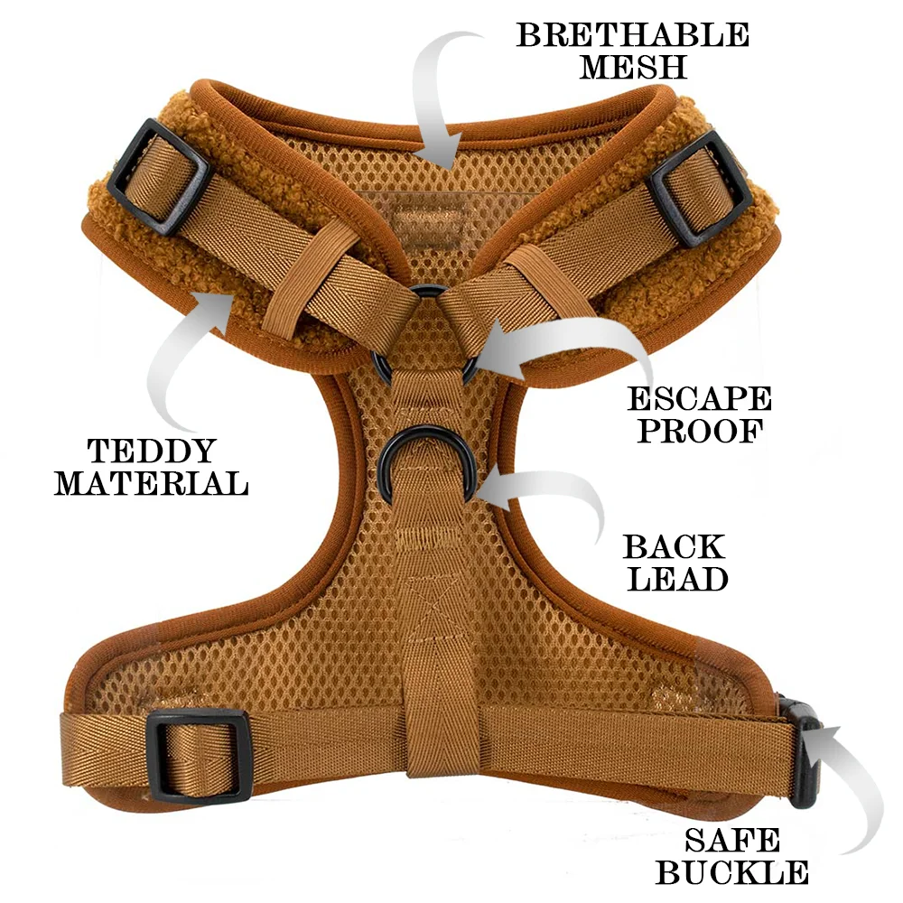 Sherpa Dog Harness Set Retractable Pet Collar Adjustable Dog Leash