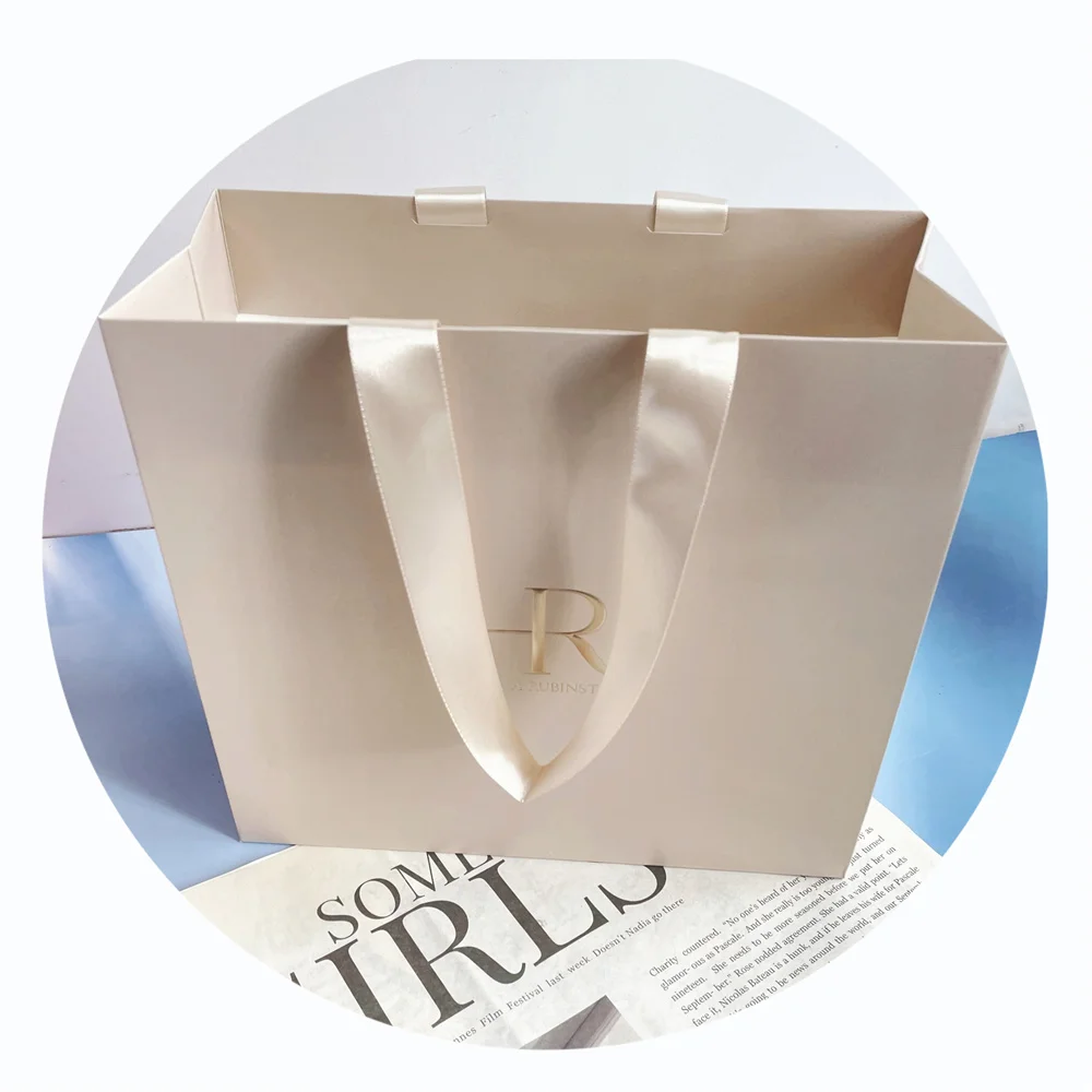Custom Printed Luxury Small Recycled Shopping Bags Gift Paper Bags with  Business Name for Jewelry Packaging with Handle