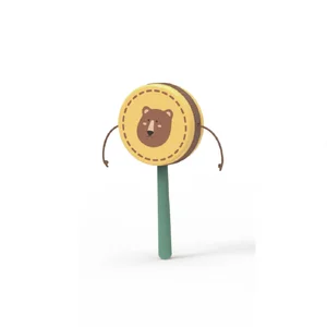 Unisex Montessori Educational Pretend Rattle-Drum Bear Toy Set Nontoxic Wood Music Toys for Kids 36 Months+ Safety Features