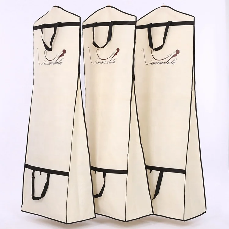 Garment Bags Custom logo Wedding Gown Evening Dress Foldable Non-Woven  Luxury Garment Cover