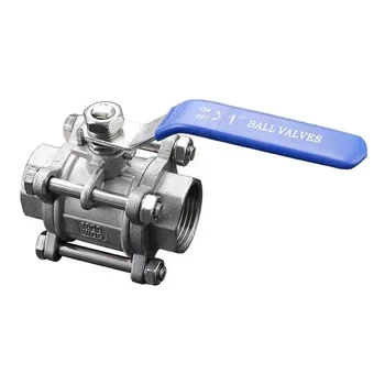 Stock High-Quality BSTV 3PC Ball Valve -1/2in (DN15) 201 SS, Manual Control for Various Media: Gas, Water, Oil