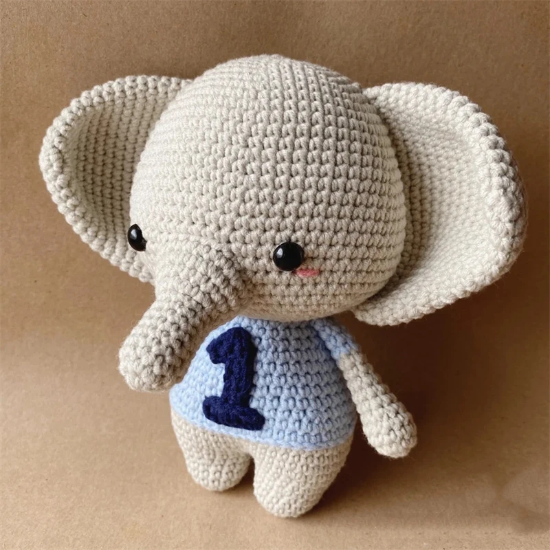 New Design Adorable Super Soft Stuffed Crocheted Elephant Amigurumi Crochet Elephant Dolls for Kids