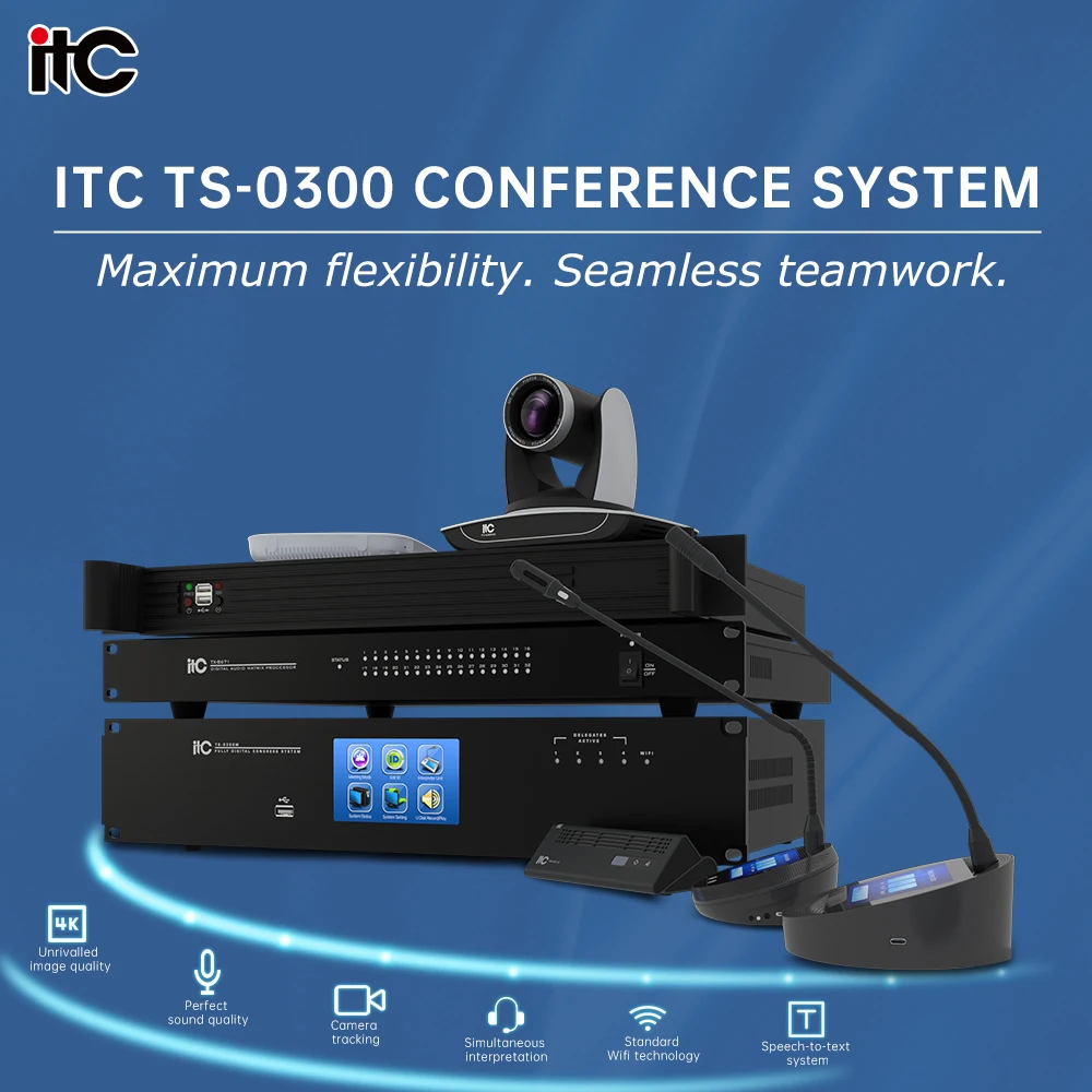 ITC Audio and Video Conference Device  Equipment With Speaker Camera Tracking and Ultra