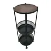 Black three-tier rotating storage rack