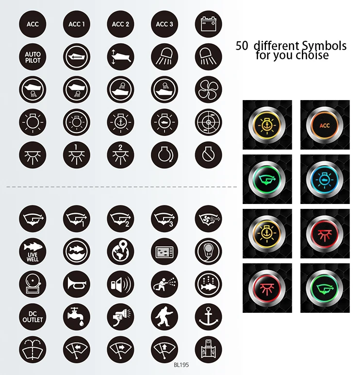 Langir Round Illuminated Metal Toggle Switch Waterproof IP67 19mm LED Toggle on OFF Switch for Car Boat Motor Automotive