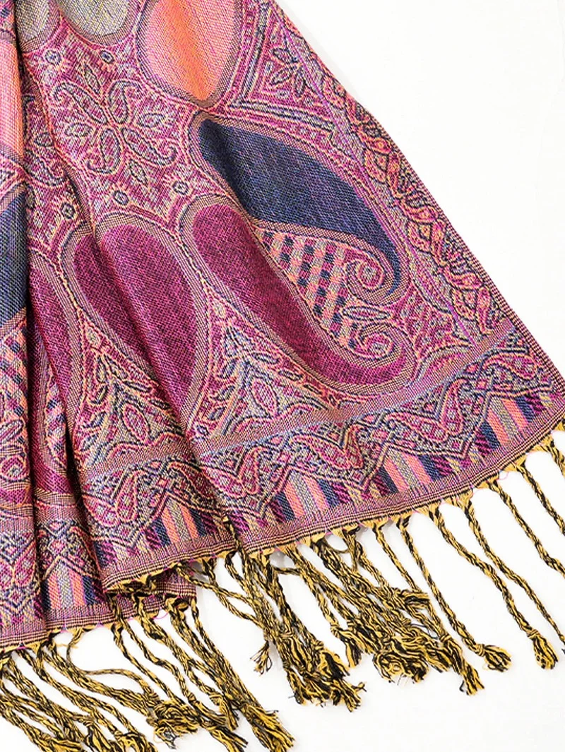 GFM® Écharpe Style Pashmina Motif Mosaïque Cachemire -Gris GFM® Écharpe Style Pashmina Motif Mosaïque Cachemire -Gris