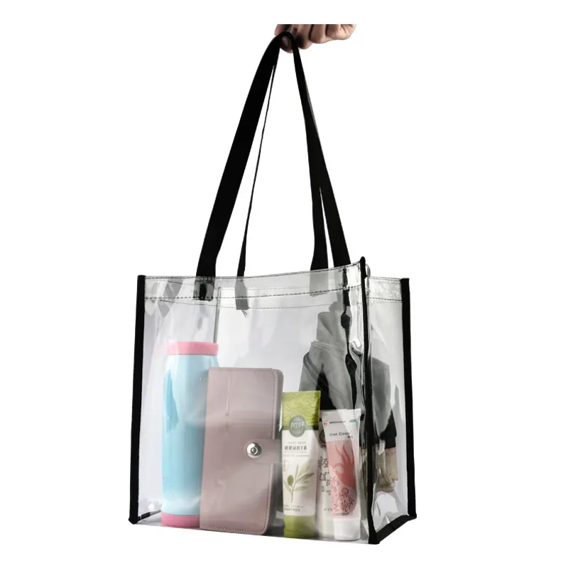 Large Plastic Clear Pvc Vinyl Shopping Tote Bags - Buy Large Pvc Tote ...