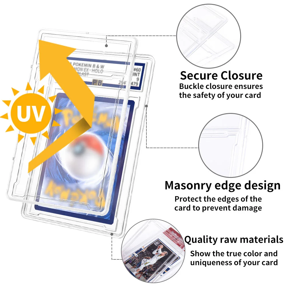 Lot Graded Card Slab for Standard Size with Label Transparent Trading Card Protectors Graded Hard Card Sleeve Holder Lot Graded Card Slab for Standard Size with Label Transparent Trading Card Protectors Graded Hard Card Sleeve Holder