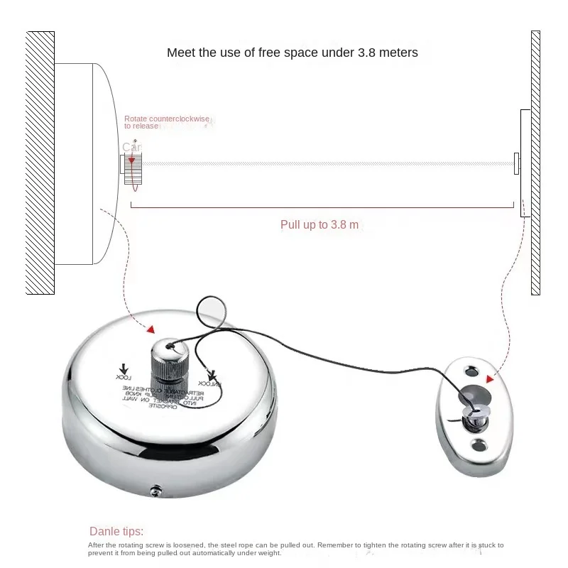 Indoor Clothes Stainless Steel Clothesline Recycle Drying Rope Washing