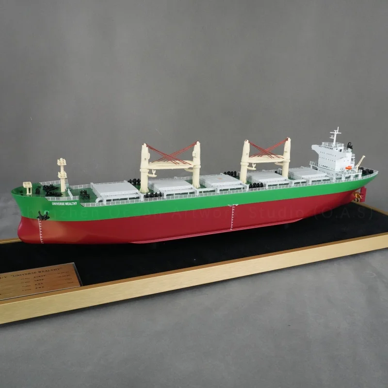 【LAC】Custom Logo Bulk Cargo Ship Model Plastic Art Collection Christmas Corporate Gift Handmade Marine Business Souvenir Shipping