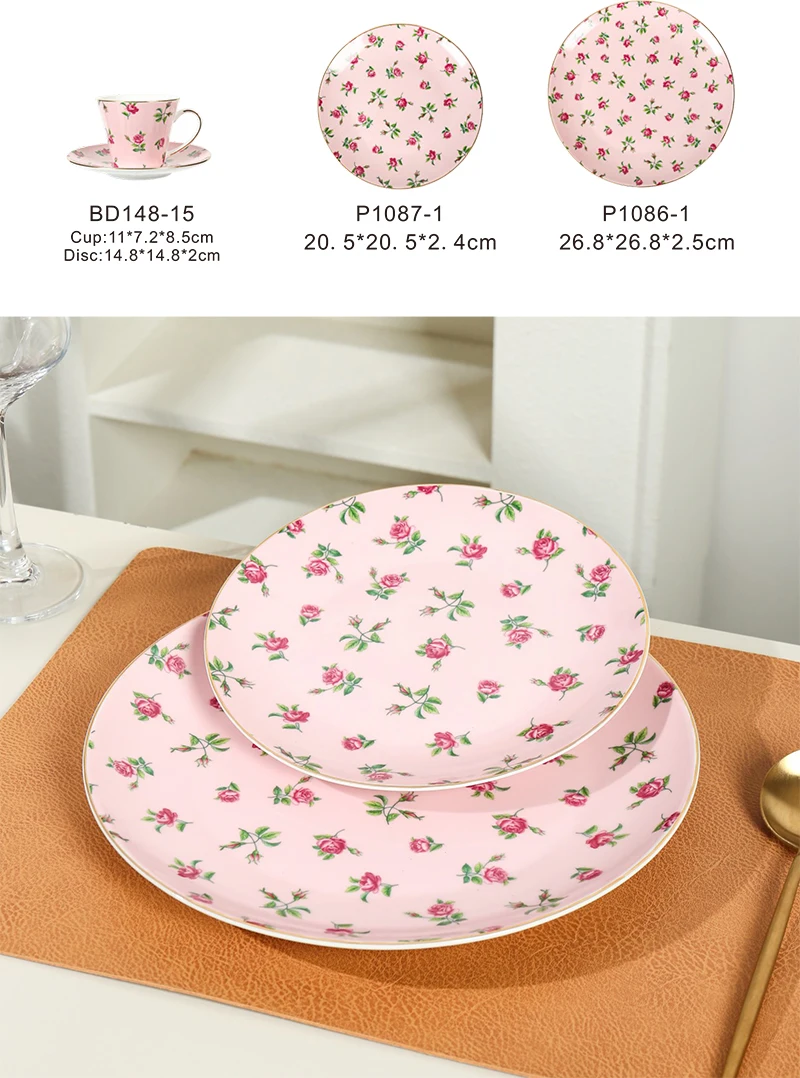 product wholesale luxury complete dinnerware sets floral elegant dishes plates sets dinner set for home-2