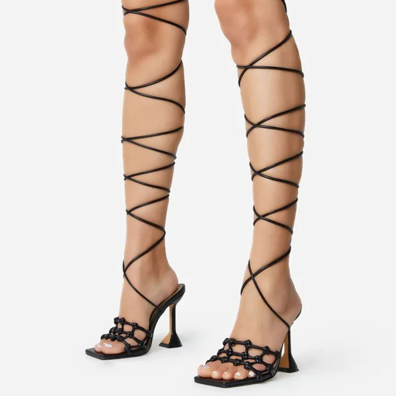 Sexy Open Toe New Summer 2022 Fashion Pu Strange Thin Heel Solid Color  Simple Woven Belt Sandals 37-42 Women's Shoes - Buy Sexy Open Toe New  Summer 2022 Fashion Pu Strange,Thin Heel