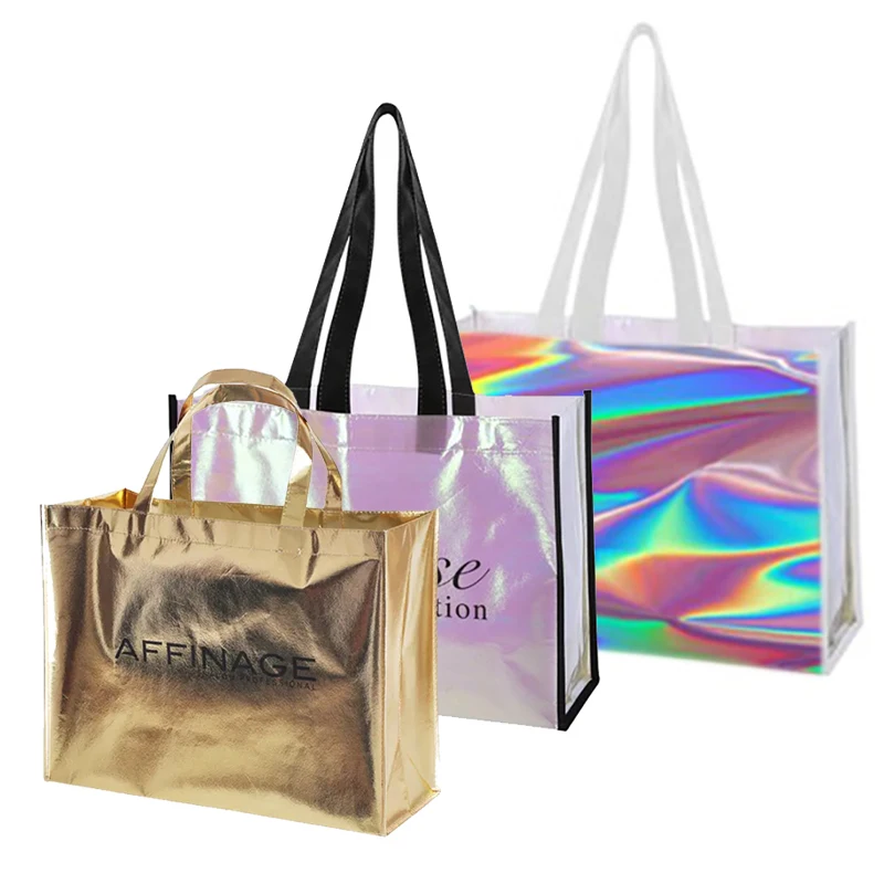 Nuovo arrivo eco-friendly pla tessuto non tessuto riciclato 100%  biodegradabile borse da trasporto riutilizzabili borsa della spesa