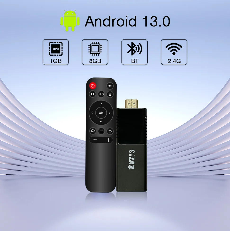 TVR3 Stick Android 10 5G TV Box - 4K Resolution with Voice Control