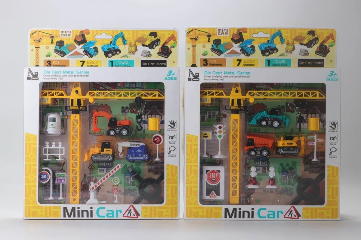 Пластиковый игрушечный автомобиль 4,5 см, сплошной цвет, набор для строительства автомобиля