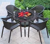 4 chaises prune 106cm table de cuisson carbone