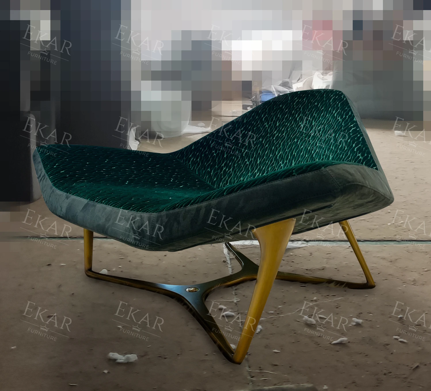 Innovative Dark Green Leisure Chair: EKAR FURNITURE's Creative Design with Metal Feet for Your Living Room supplier