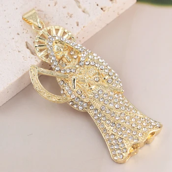 Fashion Religious Jewelry CZ Pendant Copper Punk Retro Scythe Grim Reaper Death Holy Zircon Pendant