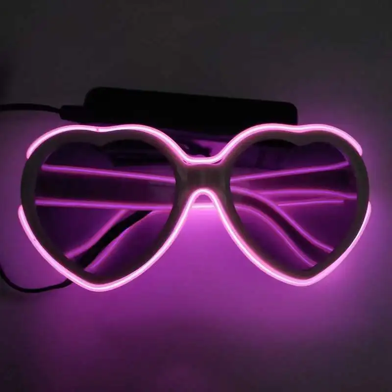 2024 Hot Sale EL Wire Neon LED Light Sunglasses Eyewear 