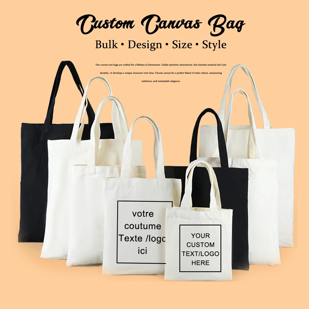Canvas Bag Culture Eco Friendly Foldable Portable Reusable Cloth Grocery, Custom Logo & OEM/ODM Welcome