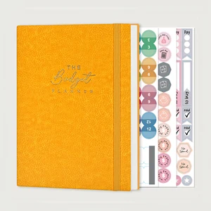 Wholesale Custom logo A5 PU Leather Notebook Sticker Weekly Monthly Expense Tracker Bill Journal Undated Diary Budget Planner