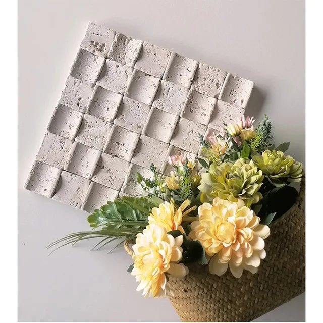 Travertine Mosaics Pavers Mosaic Natural Stone Beige White Yellow Marble Slab Tiles Home Decor Wall Honed Travertine Stone